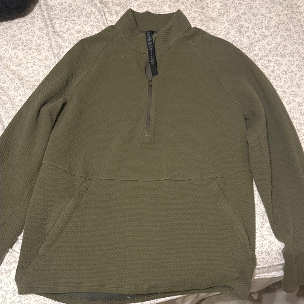 lululemon athletica Olive Green Half-Zip Sweater